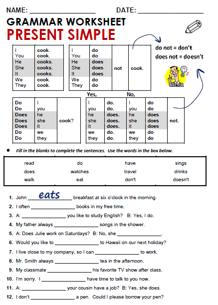 Grammar worksheets worksheets ESL Printables