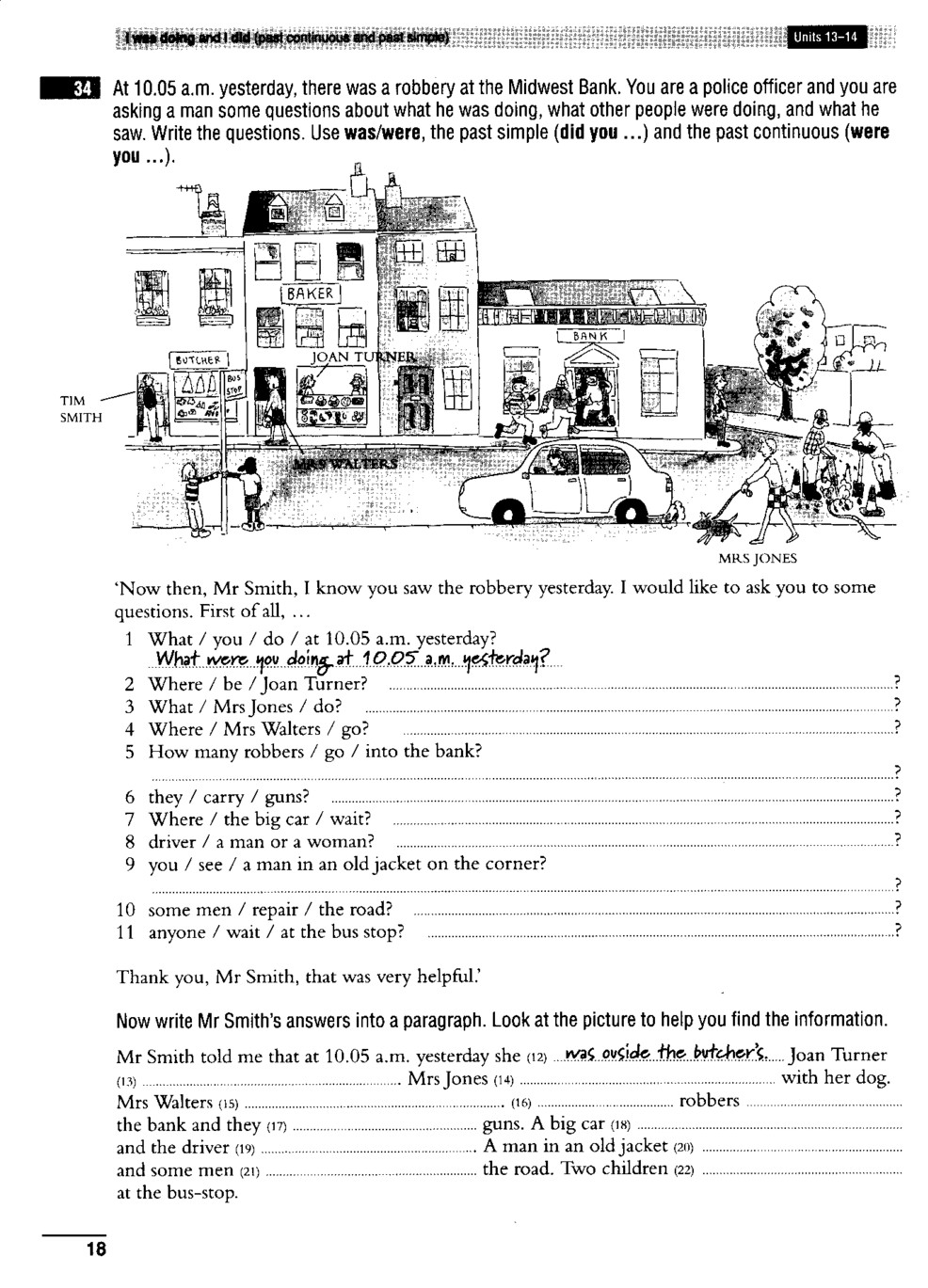 WORKSHEETS: Past Continuous – Show And Text