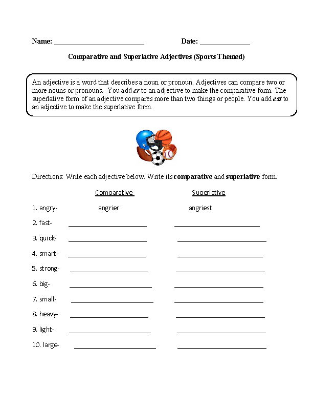 Comparative-and-Superlative-Adjectives-Worksheet-Sports-Themed – Show And Text